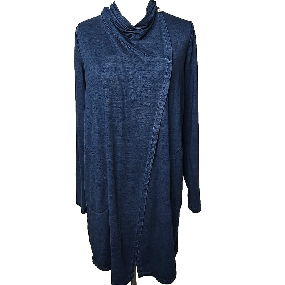 J‎ Jill INDIGO Lyocell Long Shawl Sweater Size Small S